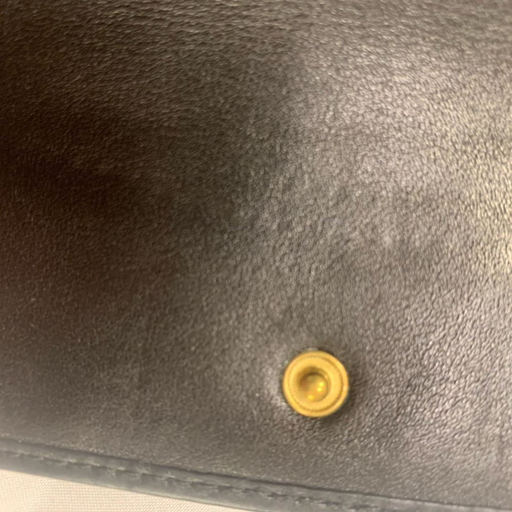 COACH JAQUARD TRIFOLD LEATHER TRIM IN BLACK WALLET GOLD ACCENT - Picture 13 of 16